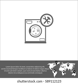 Washer repair vector  icon.