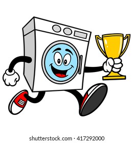 Washer Running with a Trophy