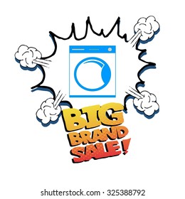 washer sale illustration over white color background