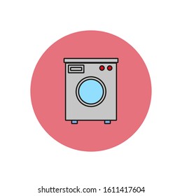 washer shaped vector icon formed by simple shapes