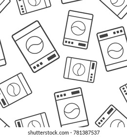 Washer sign seamless pattern background. Business flat vector illustration. Laundress symbol pattern.