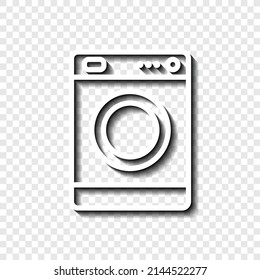 Washer simple icon vector. Flat desing. White with shadow on transparent grid.ai
