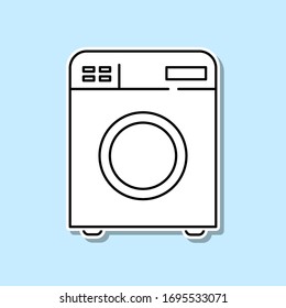 Washer sticker icon. Simple thin line, outline vector of kitchen icons for ui and ux, website or mobile application