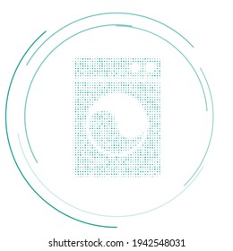 El símbolo del lavaparabrisas está lleno de puntos de venta. Estilo de puntillismo. Ilustración del vector sobre fondo blanco