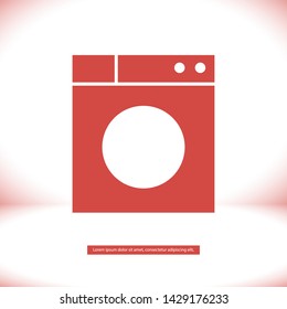 WASHER vector icon eps 10 , Lorem ipsum Flat design