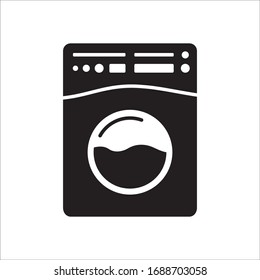 Washer Vector Icon. Washer Flat Sign Design. Wash Machine Symbol Pictogram