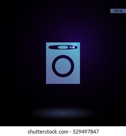 Washer vector icon. Graphic symbol for web design, logo. Isolated sign on a black background.