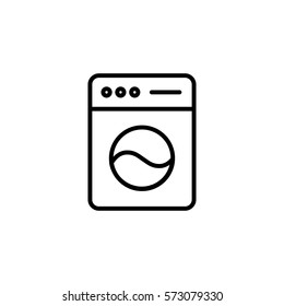 washer washing machine laundry icon black line on white background