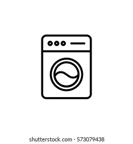 washer washing machine laundry icon black line on white background