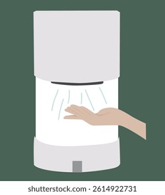 Washes hands and drying hands. automatic hand dryer  flat style,