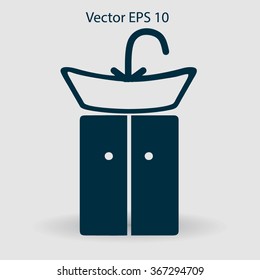 wash-hand basin vector illustration