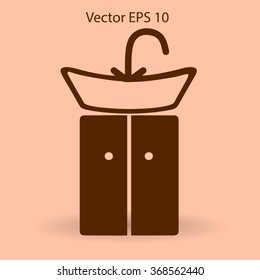 wash-hand basin vector illustration