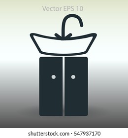 wash-hand basin vector illustration