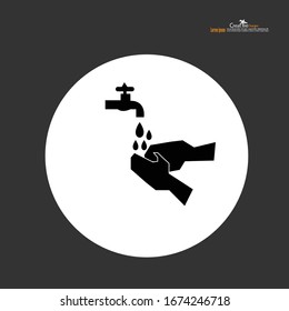 washhands icon on white background.vector illuatration.