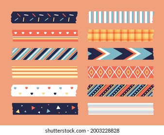 Washi Tape Design Collection Cute Washi Stock Vector (Royalty Free ...