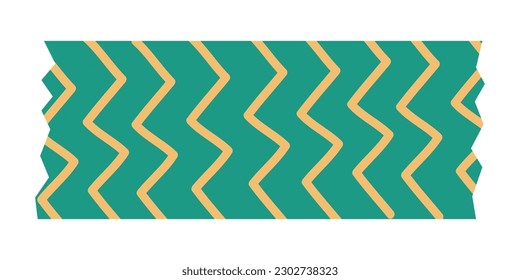Washi tape design Illustration. Cute washi paper anchor, sticker, decoration, label, chevron, or ribbon. Washi tape, banner. Scrapbook element. Vector illustration.