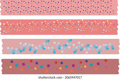 Washi tape design for journal, note, memo, paper, agenda, etc.