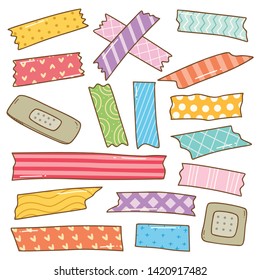 Washi tape doodle isolated on white