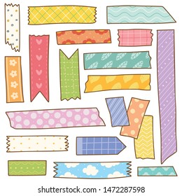 Washi tape doodle isolated on white