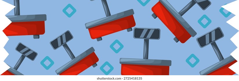 washi tape overlap pattern butcher theme, digital scale