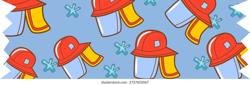 Überlappungsmuster Feuerwehr Ausrüstung Thema Waschband