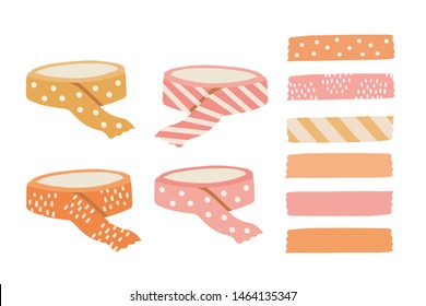 Pink Red White Washi Tape Strips Stock Vector (Royalty Free) 171154091