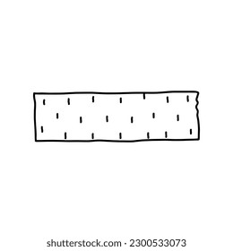 Washi tape strip with cute design isolated on white background. Scotch paper sticker. Vector hand-drawn illustration in doodle style. Perfect for cards, decorations, logo.