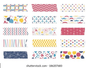 Washi Tape Strips, Scrapbook Elements