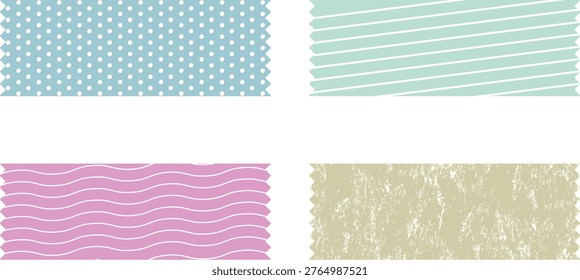 Washi Tape Strips with Various Patterns