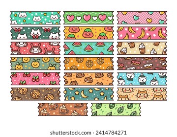 Conjunto de ilustraciones vectoriales de cinta de lavado