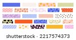 Washi tapes collection. Colourful scrapbook stripes, sticky label tags and decorative scotch strip. Border elements, paper sticker tape racy vector design