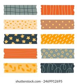 Washi tapes colorful vector set