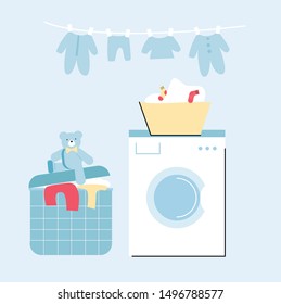 Washing baby clothes and toy