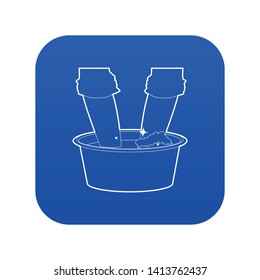Washing in the basin icon blue vector isolated on white background
