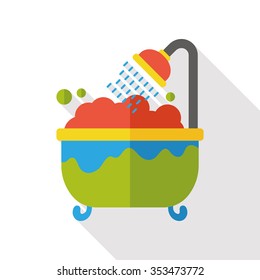 washing bathtub flat icon