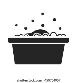 Washing bowl icon black simple. One icon of a large cleaning collection.