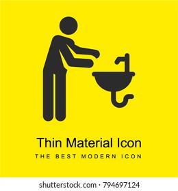 Washing bright yellow material minimal icon or logo design