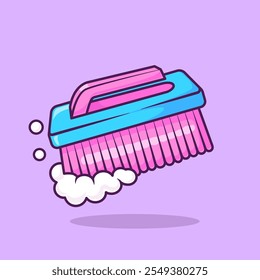 Washing Brush Cartoon Vector Icon Illustration. Healthcare 
Object Icon Concept Isolated Premium Vector. Flat Cartoon 
Style 