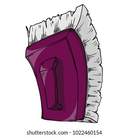 Washing Brush with dense bristles. Cleaning brush with handle. Brush for cleaning objects, clothes, apartments, shoes. Vector illustration.
