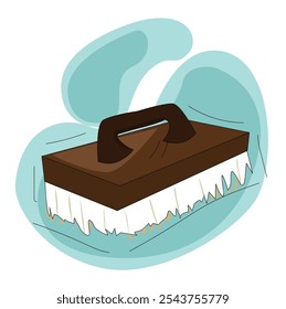 Washing brush flat vector illustration