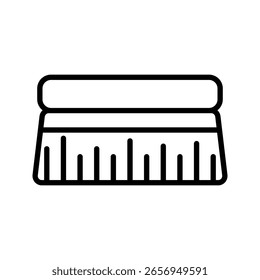 Washing brush icon Flat outline fill black and white