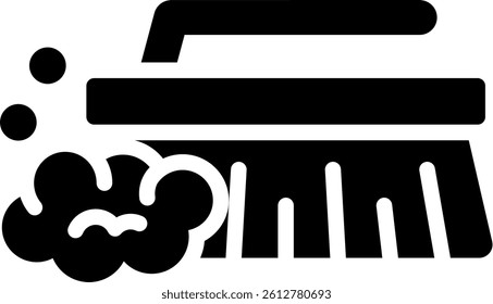 Washing Brush Icon Glyph Vector Illustration