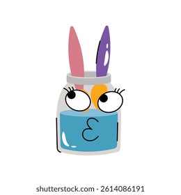 Washing the brushes Vector Sticker. Eps 10 File 