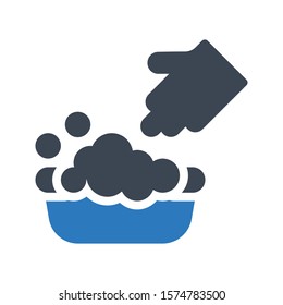 washing bubble vector glyph color icon 