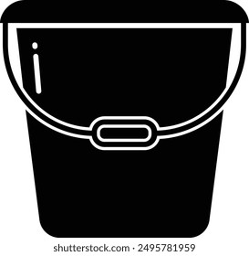 Washing Bucket solid glyph vector illustration