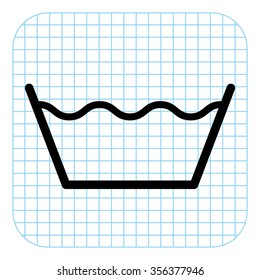 washing by machine or hands - black  vector icon