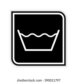 washing by machine or hands  - black vector icon