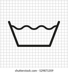 washing by machine or hands  - black vector icon