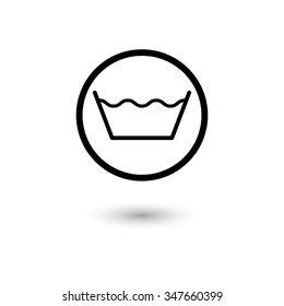 washing by machine or hands - vector icon