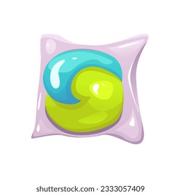 Washing Capsule Pod isolated. Laundry Product. Vector Illustration in Cartoon Style.